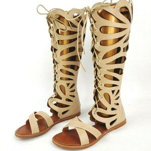 Women's Forever Tan Leather Gladiator Calf High